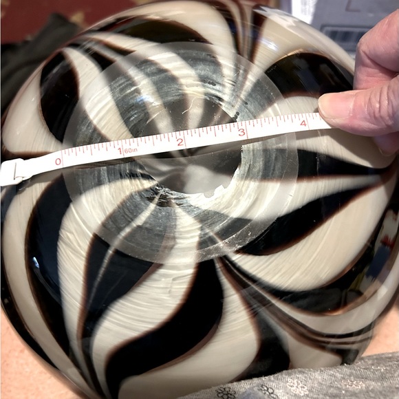 Vintage Murano Style Swirl Bowl, Beautiful Deep Purplish Red & White Swirl - Picture 9 of 9